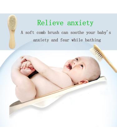 Natural Wooden Baby Hair Brush - Soft Goat Bristles for Newborns, Infants, Toddlers & Kids - Buy Online on GoSupps.com