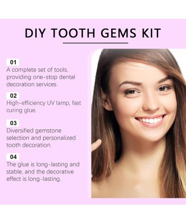 DIY Tooth Gem Kit - Safe Easy Application With UV Cure Glue Assorted Gems For Custom Smile(2PC) - Buy Online on GoSupps.com