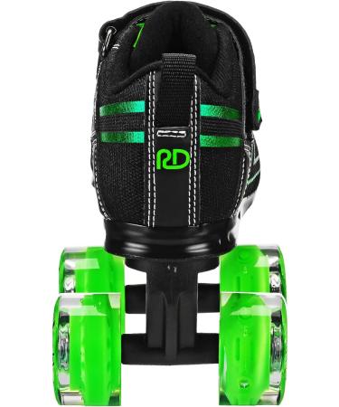 Roller Derby Blazer Lighted Wheel Roller Skate Black/Green - Boy's Size 5 - Buy Online on GoSupps.com
