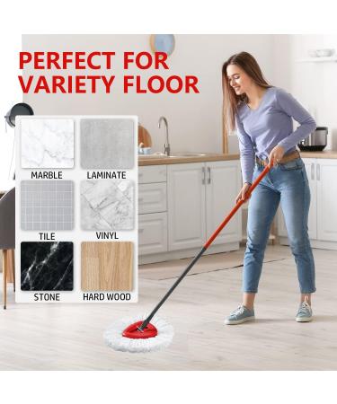 4 Pack O Cedar EasyWring Spin Mop Refills - Microfiber Replacement Heads for Triangle Spin Mop - Easy Cleaning Floor Mop Set with Rotating Base (White) - Buy Online on GoSupps.com