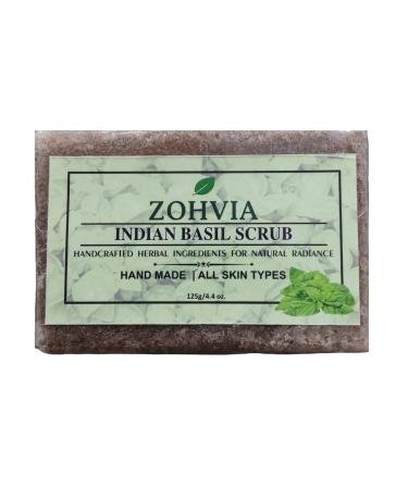 Exfoliating Body Soap Bar 2 in1 Oatmeal Scrub + Basil Cleansing Soap Pre-Shave Exfoliator Scrub - Honey & Rose for Smooth Hydrated Glowing Skin Vegan Natural Scrub for Men & Women 4.4 oz