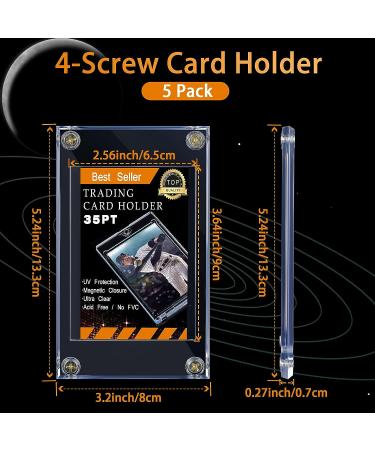 10-Piece 35 PT Acrylic Screw Baseball Card Holder Set - Clear Trading Card Protector for Sports Cards - Buy Online on GoSupps.com