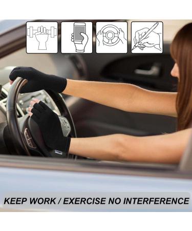 Compression Arthritis Gloves for Men & Women - Black Medium (2 Pair) - Buy Online on GoSupps.com