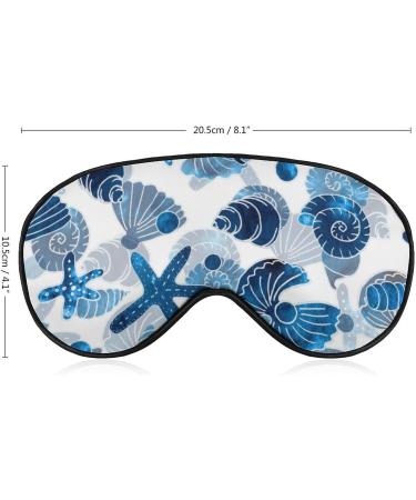 Sea Pattern Shells Sleep Mask - Adjustable Strap, Blocks Light, Ideal for Night Travel - Men and Women - Buy Online on GoSupps.com