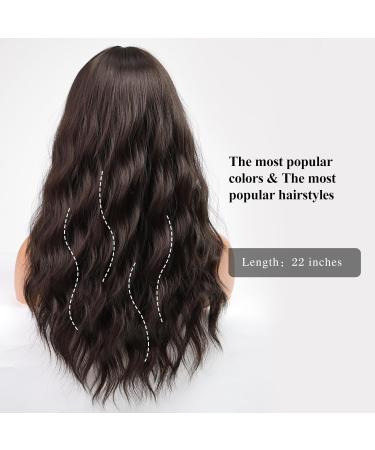 HAIRCUBE Dark Brown Wig with Bangs | Curly Synthetic Hair for Women | Natural Look Wig - Shop Internationally - Buy Online on GoSupps.com