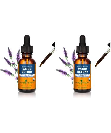 Herb Pharm Certified Organic Wood Betony Liquid Extract - 1 Ounce (DWOOD01) (Pack of 2) 1 Fl Oz (Pack of 2)