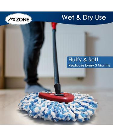 MXZONE 4 Pack Spin Mop Head Replacement for EasyWring RinseClean Mop - Microfiber Blue 4pcs - Buy Online on GoSupps.com