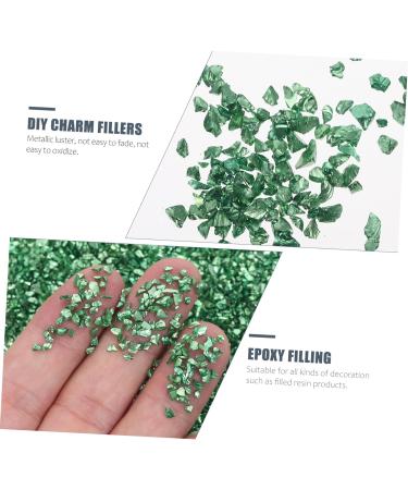 FOMIYES Metal Epoxy 1 Glass Chip Nail Stickers Thick 3D Metal Filler 0.5X0.3cm Green - Buy Online on GoSupps.com