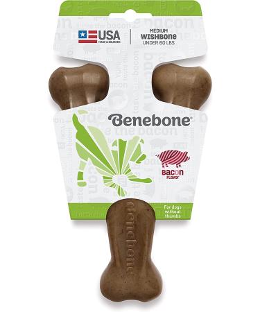 Benebone Wishbone Dog Chew Toy for Aggressive Chewers - Real Bacon Flavor - Made in USA (Medium) - Buy Online on GoSupps.com