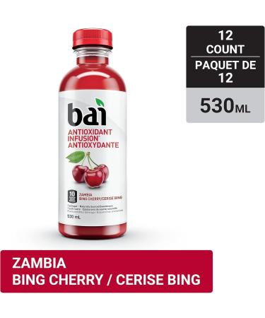 Bai Antioxidant Infusion Flavoured Water Beverage Zambia Bing Cherry 530 mL 12-Count 12-Zambia Bing Cherry - Buy Online on GoSupps.com