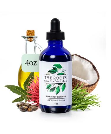 Herbal Oil Alternative to Hair Growth Serum Helps Hair Grow Naturally Hair Care Essential with Castor Oil and Other Natural Ingredients Supports Thick Hair 4 oz - THE ROOTS