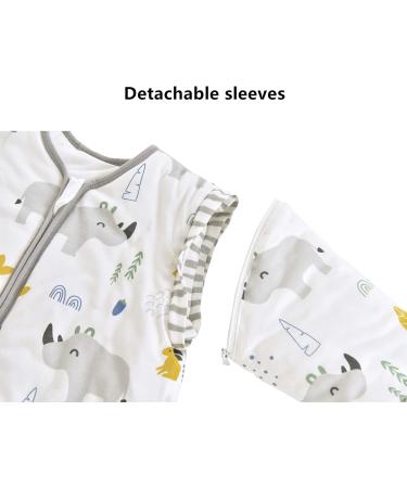Chilsuessy Baby Sleeping Bag 3.5 Tog | Winter Wearable Blanket for Kids |Adjustable Length & Removable Sleeves | Toddler Sleeping Bag 3-6 Years | Cute Rhinoceros Design - Buy Online on GoSupps.com