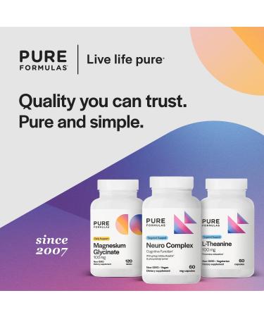 PureFormulas Neuro Complex for Brain Health, Cognitive Support & Memory Enhancement with Ginkgo Biloba, Phosphatidyl Serine, Vegan, Non-GMO - Brain Health Supplement, 60 Veg Capsules - Buy Online on GoSupps.com