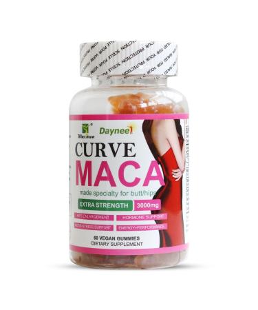 Wins Town Curve Maca Gummies, Premium Maca Root, Vitamin Supplement for Body Wellness, Energy & Hip Curves, 60 Count