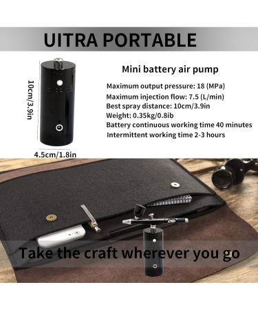 Mini Airbrush Compressor Multi-Purpose Airbrush Air Compressor Kit with USB Data Cable Dual Action Airbrush Kit for Makeup Cookies Cake Art Nail Tattoo Face Shoes - Buy Online on GoSupps.com