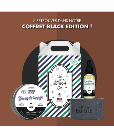 Monsieur BARBIER Charcoal Handmade Solid Soap | Face & Skin | French natural and vegan | Purifies and detoxifies the skin | Based on activated bamboo charcoal Jojoba and Palmarosa | 100g - Buy Online on GoSupps.com