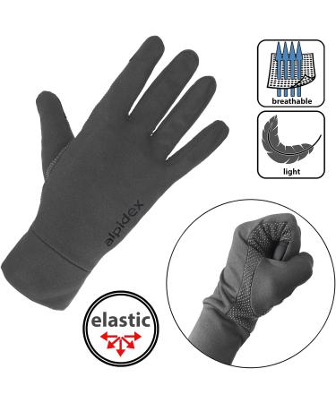 Alpidex Light Sports Gloves - Touchscreen Running & Winter Bike Gloves | Thin Warm Liner - Gray M - Buy Online on GoSupps.com