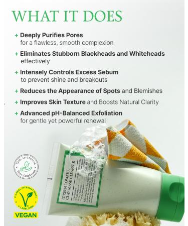 FULLY Green Tomato Pore Detox Clay Mask Cleanser Pore Minimizing Blackhead Care Sebum Control Exfoliation Vegan Face Wash Sensitive Skin Korean Skincare 4.05 fl.oz - Buy Online on GoSupps.com