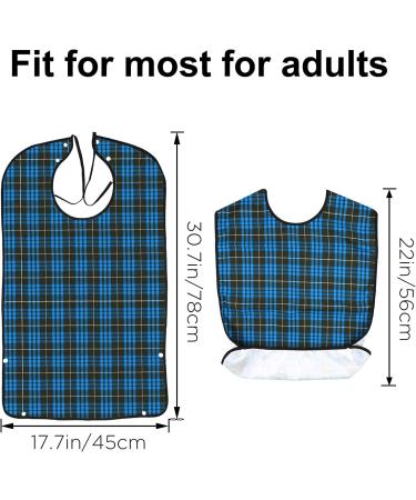 AIEX Adult Bibs - Waterproof Floral Print & Blue Plaid | Washable & Reusable - Perfect for Easy Clean-Up! - Buy Online on GoSupps.com