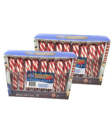 great value cherry candy canes pack of 2 (32 candy canes 400g total)