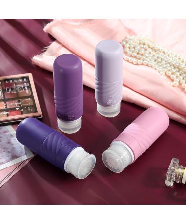 Buy Gemice 90ml Silicone Travel Bottles Set - 4 Leak-Proof Cosmetic Containers BPA-Free FDA Approved for Shower Gel & Lotion - Purple Travel Essentials - Buy Online on GoSupps.com