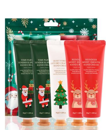 Mini Hand Cream Gift Kit-5Pcs Small Scented Hand Lotion for Dry Cracked Working Hands Natural Fragrance Moisturizing Travel Size Bulk Hand Lotion Christmas Gifts Set Stocking Stuffers for Girl Women 30 g (Pack of 5)