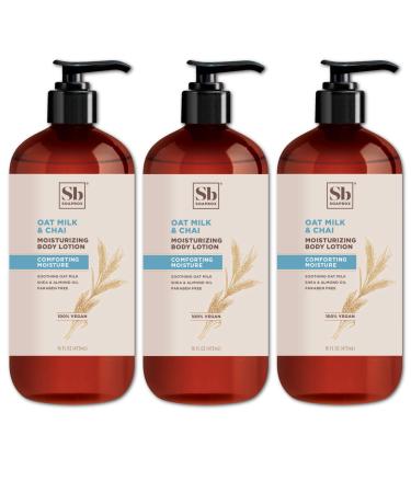 Soapbox Oat Milk & Chai Moisturizing Body Lotion with Shea Butter & Almond Oil | Paraben Free, Cruelty Free, Vegan, Made in the USA (16oz, 3 Pack)