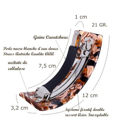 Luxurious Pearl & Rhinestone Hair Clip for Women - Tortoise Motif Brown Accessory - Buy Online on GoSupps.com