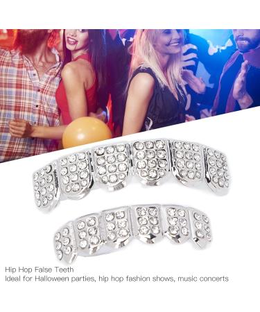 Hip Hop Teeth Brace Teeth Protection Hip Hop Teeth Charming Alloy for Halloween Party for Men for Concert for Hip Hop Fashion Shows for Women(Silver) - Buy Online on GoSupps.com
