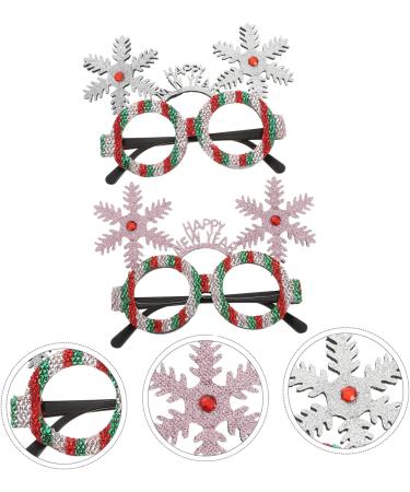 HOMSFOU 2 Pcs New Year Decoration Glasses Christmas Party Sunglasses Xmas Party Favors 2022 Novelty Eyewear Xmas Snowflake Eyeglass Snowflake Eyewear Plastic Cosplay Accessories Child - Buy Online on GoSupps.com
