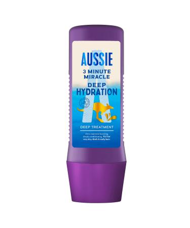 Aussie 3 Minute Miracle Deep Hydration Vegan Intensive Treatment, Intense Hydration, For Very Dry, Thick And Curly Hair - With Avocado, Jojoba And Macadamia Nut Oil, 225 ml
