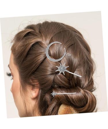 minkissy 2 Sets Silver Star Hair Clips Snowflake Star Hair Clip Star Hair Accessories Moon Hair Accessories Silver Star Hair Pins Hair Jewelry Moon Hair Clip Hairpin Vintage Alloy - Buy Online on GoSupps.com