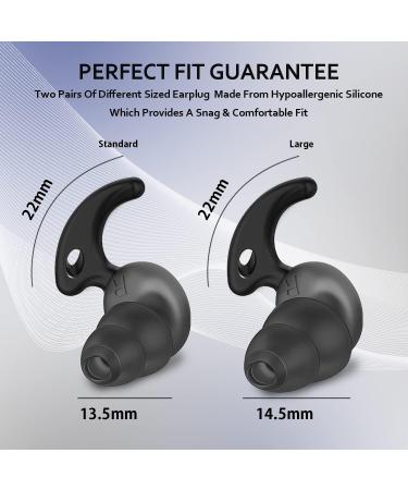 High Fidelity Ear Plugs - Reusable Soft Silicone for Concerts Raves & Musicians | Noise Reduction Ear Protection (2 Pairs - Buy Online on GoSupps.com