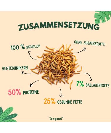Buy Torgenn Dried Mealworms 1kg - 100% Natural Nutrient-Rich Bird Fish & Reptile Feed - GVO-Free No Additives - Buy Online on GoSupps.com