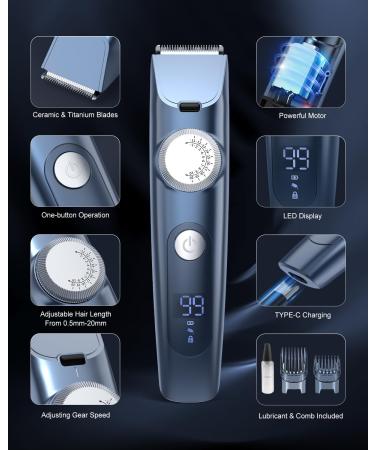 Sejoy Cordless Beard Trimmer for Men & Women - LED Hair Clipper for Mustache & Body Hair Cutting - Blue Z-blue - Buy Online on GoSupps.com