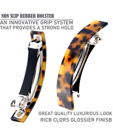 3 Pack Large French Barrettes for Thick Hair - Tortoise Hair Accessories for Women - Buy Online on GoSupps.com