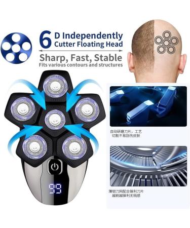 Head Shaver for Men - 5 in 1 Electric Razor | Waterproof Bald Trimmer & Grooming Kit - Buy Online on GoSupps.com