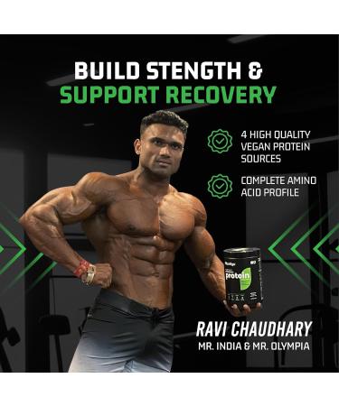 Planti go Clean Plant Protein Powder | No Preservatives | No Banned Substances | Super Protein Blend - Pea Brown Rice Flax |21SuperFoods| Vegan Protein For Men Women (Unsweetened Unflavored - 500g) - Buy Online on GoSupps.com