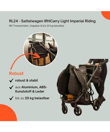 RL24 Saddle Car Irhcarry Light - Foldable & Resilient Saddle Holder with Bridle Holder | Removable Basket | Navy/Chocolate Stable Accessories | International Shipping - Buy Online on GoSupps.com