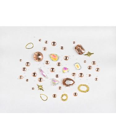Rose Gold Nail Art Rhinestones & Overlay Mix - Stunning Nail Design Gems for Creative Nail Art - Buy Online on GoSupps.com