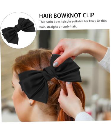 FRCOLOR Bow Hairpin Bride Hair Bow Elegant Hair Bow Bridal Headpieces for Wedding Back Hair Bow Holiday Hair Pins French Hair Clips Hair Bow Clips Baby Bow Tie Items Fabric (cotton) 24x14cm Black - Buy Online on GoSupps.com