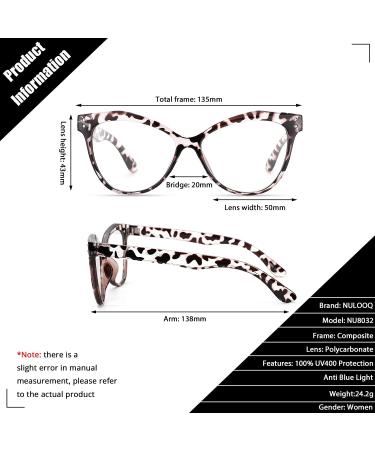 Bifocal Cateye Blue Light Blocking Glasses for Women | 2.0x Magnification | Retro Leopard Design - Buy Online on GoSupps.com
