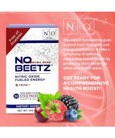 N.O. Beetz Nitric Oxide Supplement | Boost Hydration Energy & Nitric Oxide | Beet Benefits Without The Taste | 30 Servings | Shop Internationally - Buy Online on GoSupps.com