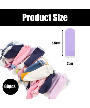 Fingertip Cover Sleeves - 60 Pcs Breathable Cotton Finger Gloves for Women Men - Sweatproof Finger Tube Protector - Random Color - Buy Online on GoSupps.com