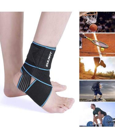 Adjustable Eulant Ankle Bandage - Anti-Slip Silicone Stripes - Highly Elastic Foot Support for Volleyball Football & Running - Blue 85cm (2 Pieces) - International Shipping Available - Buy Online on GoSupps.com