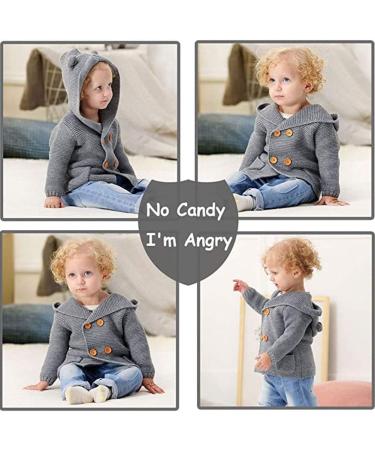 MiMiXiong Baby Sweater Cardigan 6-12 Months Grey | Long Sleeve Hooded Coats - Buy Online on GoSupps.com