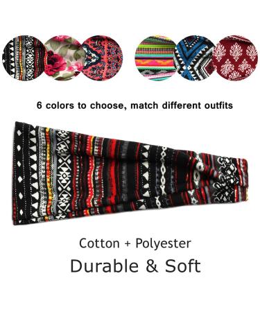 6 Pack Boho Headbands - Stretchy Non Slip Hair Bands for Yoga, Running and Sports - Buy Online on GoSupps.com