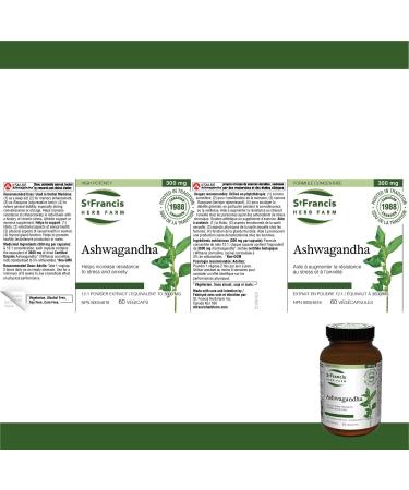 St. Francis Herb Farm Ashwagandha KSM-66 Capsules | Organic | Non-GMO | 60 Vegicaps - Buy Online on GoSupps.com