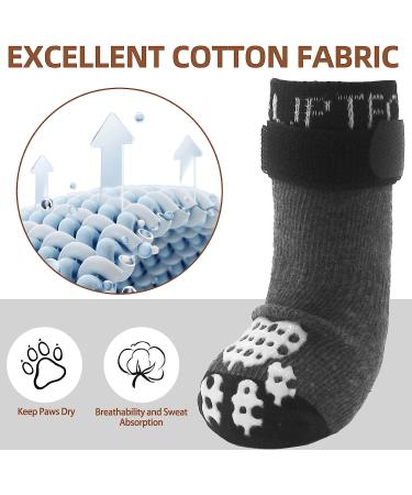 PUPTECK Double Side Anti-Slip Dog Socks - 2 Pairs Medium Grey - Buy Online on GoSupps.com