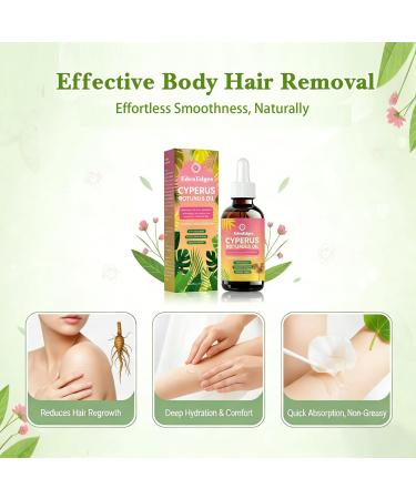 EdenEdges Cyperus Rotundus Oil for Hair Growth Reduction | Hair Removal Oil Natural Nut Grass Oil for Reducing Unwanted Body Hair Moisturizing & Soothing All Skin Types 60ml - Buy Online on GoSupps.com